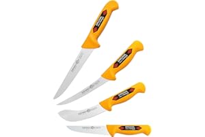 Solingen Eikaso Lot de 4 couteaux professionnels, 2280 g, conviennent comme couteau de boucher, de chef, de cuisine ou couteau à désosser
