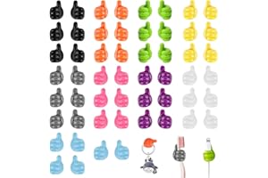 WUGU 54 Stück Daumenhaken, Selbstklebende Daumenhaken, Multifunktionaler Handgestenhaken Wandhaken Klebehaken, Doppelseitig Klebend, Klebehaken für Kabel Clip Schlüssel Hut Make-up Pinsel, Haus Büro