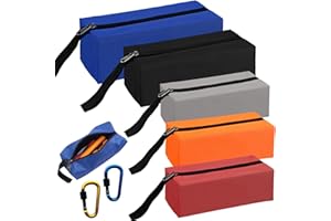 TANGHSE 5PCS Zippered Small Tool Pouch Bags, 5 Color Multipurpose Tool Pouch, Canvas Tool Bag Small with Mountaineering Buckle, Pouches Portable Storage Tool Bag for Garden Technicians House Storage Outdoor