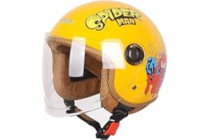 JIANJUD Casco Moto Per Bambini, Ragazze, Ragazzi, Certificazione ECE, Casco Jet Per Bambini Con Visiera, Casco Scooter, Casco Scooter Per Bambini, Casco Ciclomotore, Casco Bicicletta A,48-56CM