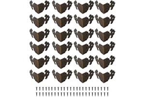 WJUAN 24 Pezzi di Protezioni ad Angolo Retto per Bordi Angolari di Mobili Antichi, Viene Utilizzata per Proteggere i Bordi di Scatole, Portagioie e Mobili retrò, E con Abbastanza Chiodi di Bronzo