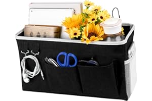 Fittoway Betttasche Bett Organizer Hängetasche Hochbett Aufbewahrungstasche für Buch, Magazin, Spielzeug, Handy, Kopfhörer (Schwarz)