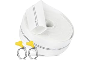 KOVSGQ Tuyau Refoulement 1 1/4" Tuyau Plat 32mm 10m Avec 2Clips pour Pompes à Eau Submersibles Et Autres Bassin De Drainage Irrigation De Jardin Bain à Remous Piscine Ou Puisard (32mm-10m)