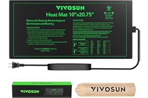 VIVOSUN Tapis chauffant imperméable durable pour semis 25,4 x 52,7 cm, certifié UL et MET, pour germination, jardinage intérieur, serre