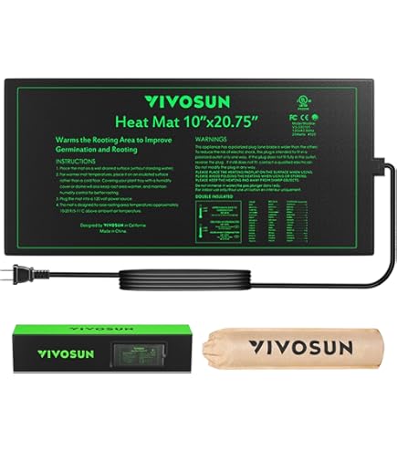 Hon&Guan 55W Efficiënte Verwarmingsmat voor planten, met thermostaat, warmtematset voor zaailingen, kieming, huisdieren, reptielen, warmer, bed, mat, 25x53CM, IP67, 1 mat met 1 controller, G-H3