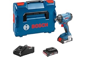 Bosch Professional 18V System visseuse à chocs sans-fil GDR 18V-160 C (couple maxi : 160 Nm, vissages M6 - M14, carré mâle 1/4", 2 batteries 2,0 Ah et chargeur, dans une L-BOXX)