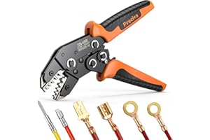 Crimping Pliers for Dupont Circlip, Preciva Wire Terminal Crimp Tool for ATX/EPS/PCIE/SATA Power Supply Pins, 0.08-1.5mm²/AWG28-16 Ratchet Crimper for Electrical Jobs