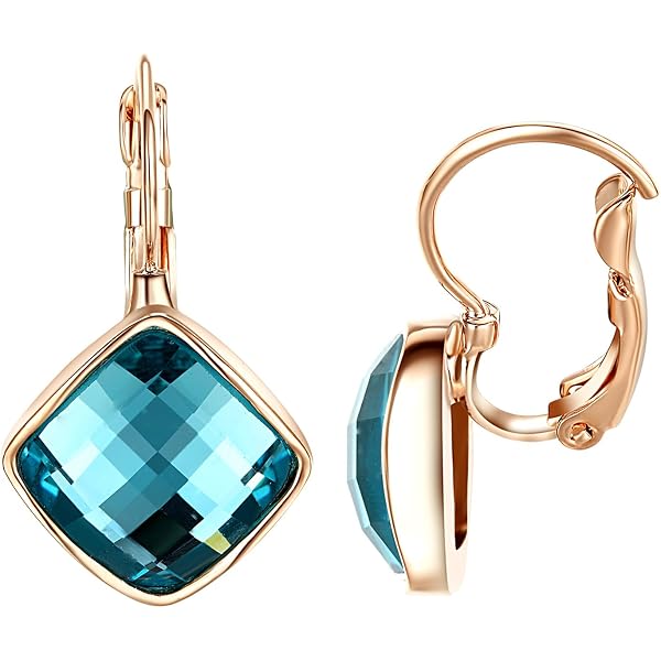 Boucles D'oreilles Dormeuses Camée - Résine Plaqué Or 18 Carats 750/1000, Bijouxia