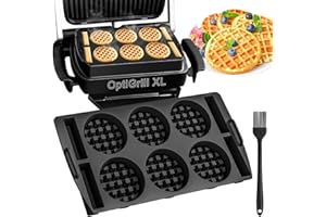 HOMGATY Plaques à gaufres Tefal OptiGrill XL, 4 en 1, Elite, Plus+, gaufrier belge, insert gaufré, pinceau silicone