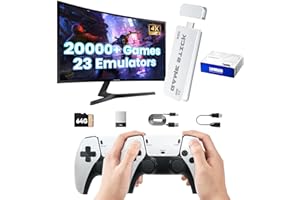 KANYUNCD Retro Game Stick,Wireless Retro Game Console with 20000+ Games,Plug and Play Video Game Console 2.4g Wireless Dual Controller,64gb Tf Card, Suitable for Gamers of All Ages