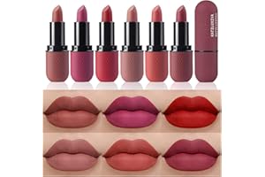 Katiluxiya 6Pcs Red Velvet Matte Lipstick Set, High Pigmented Long-Lasting Waterproof Lip Stick Lip,Moisturizing balms, Sheer tint, Shine & Glowy Finish,Stain Makeup Gift Sets. (02, Color)