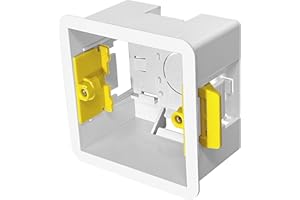 Evoges 1 Gang Dry Lining Back Box 47mm | Deep Electrical Wall Box for Plasterboard | Fast-Fit Design (1)
