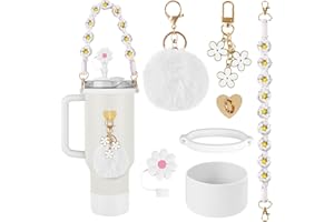 AUAUY Stanley Cup zestaw akcesoriów – pasek na butelkę z uchwytem na wodę, silikonowe buty Stanley Cup, osłona słomki Stanley, akcesoria do kubków Stanley Cup 800 ml - 1100 ml