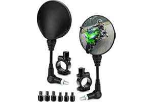 BHHTBB Rétroviseurs Moto Embout de Guidon Universels 7/8" 22mm, 1 Paire Retro Moto Rond avec E-Mark, Boulons Filetés 10mm et 8mm Inclus, pour Scooter Motos Quad ATV