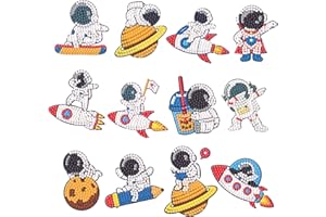 MsTeco Diamond Painting Bambini, 12 Pezzi 5D Diamond Painting Kit Pittura Diamante Stickers Pittura Diamante Diamantini Crystal Art per Bambini Principianti Adulti