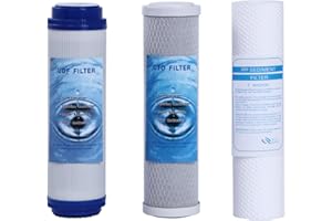 Huining 25,4 x 6,3 cm 5 Mikron Wasserfilter-Set Ersatz-Universal-Kartusche für das ganze Haus RO-System,unter dem Waschbecken und der Arbeitsplatte Wasserfiltersystem (PP+CTO+UDF)