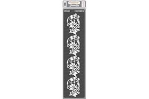 CrafTreat Floral Border Stencils for Card Making Reusable - Border Stencil 3 3x12 Inches - Floral Stencils for Crafts Reusable for Wood - Flower Border Stencils for Furniture Painting Vintage