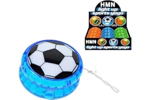 HMN Light Up Sports Yo Yo with Clutch and LED Effects Including Football, Rugby, Basketball Design (1 Pack, Random)