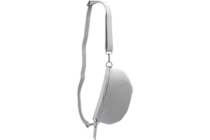 SH Leder ® AVA G292 saszetka biodrowa z prawdziwej skóry, dla kobiet i mężczyzn, uniseks, na festiwal, podróż, mała torba crossbody, torba skórzana, 23 x 12 cm, jasnoszary, S