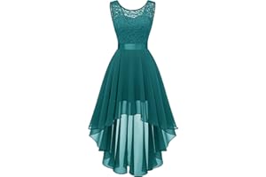 Berylove Vokuhila, Abito da Cocktail da Donna, Elegante, per Matrimoni, Feste, Senza Maniche, per Damigella d'Onore BLP7035 P