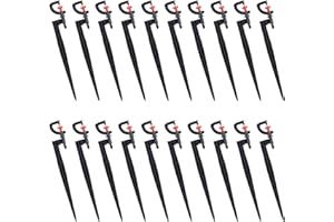 Tesmotor Irrigation Drippers, 20Pcs G‑Type 360 Degree Rotation Sprinkler with 8" Arrow Stake, Garden Watering Spray Nozzle for (4-7mm) Watering System