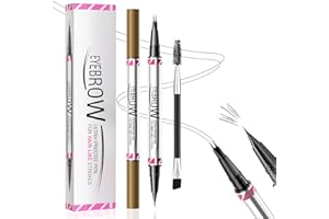 QILNYEH Crayon à sourcils microblading à double extrémité, 2 en 1 eye-liner pour le maquillage, Crayon Sourcil imperméable pour créer des sourcils naturels (Marron foncé)