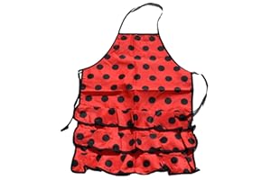 aries boutique (GRANDE) Delantal de Cocina Estilo Flamenco, Rojo y Negro, Bailaoras de Sevillanas,