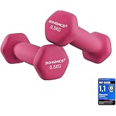 SONGMICS 2 x Neoprene Coated Hex Dumbbells for Strength Training, Fitness and Home