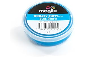 Meglio Therapy Hand Putty 57g - for Hand Exercises Targeting Hand Recovery and Rehabilitation, Strength Training and Stress Relief, Variable Resistive Strength (Blue (Firm))