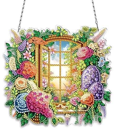 DAERLE Diamond Painting Anhänger - Sonne & Mond Motiv Für Fensterdekoration