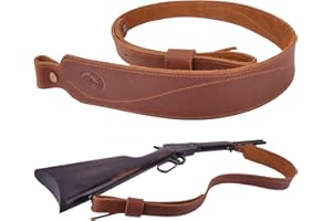 TAS TROST Leder Gewehrriemen Verstellbarer Jagdgewehrriemen 1“ Breite mit Drehgelenken