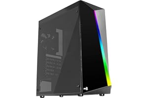 AeroCool SHARD - PC-Gehäuse, ATX, Acrylglasscheibe, RGB 13 Modi, Lüfter 12cm, Schwarz