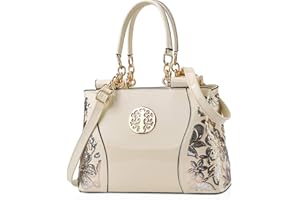NICOLE & DORIS Bolso de Mano para Mujer Bolso Bandolera de Charol Bolso de Hombro con Bordado Bolso Tote Elegantes Shopper Bolsos de Fiesta