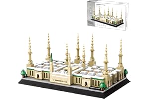 CSNRHG Medina Prophet Mosquée Kit de construction Architecture pédagogique Jouet pour enfants et adultes âgés de 6 ans et plus pour l'Aïd al-Fitr 594 pièces
