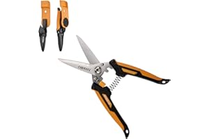 CEERAYZ 8" Cisaille Multi Usage, Ciseaux industriels robustes, Cisaille de jardin pour projets DIY, bureau, lignes de production et jardinage, avec étui protecteur et support magnétique (couleur)