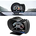 Head Up Display, Host, Qiilu Car Head Up Display OBD2+GPS Smart Gauge Car HUD Speedometer Turbo RPM Alarm for Car Truck