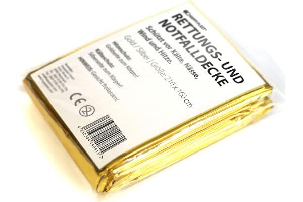 Happyplast Lot de 10 couvertures de survie - 210 x 160 cm - Protège de la chaleur et du froid - Complément parfait pour la trousse de premiers secours ou l'équipement de plein air - Couverture