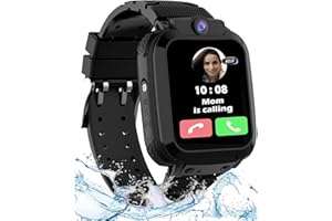 RUOPOEM GPS Montre Connectée Enfant, Montre Intelligente Enfant LBS avec Conversation Bidirectionnelle Téléphone SOS Voice Chat IP68 Résistant Caméra Jeux, Montre GPS Enfant pour Fille Garçon 3-12 Ans Cadeau