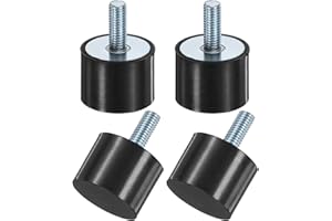 M METERXITY 4-Pack Rubber Mounts D40mmxH30mm Male Vibration Isolators Cylindrical Shock Absorber W M10 x 25mm Studs for Air Compressor/Car/Pump/Boat/Garage Motor/Bobbins Rubber Isolators