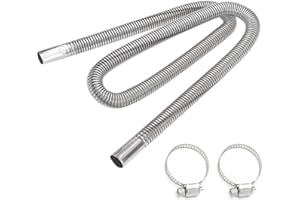 Guyode Coche Calentador Tubo Escape, Tubo de Escape de Acero Inoxidable 100cm, Mangueras de Calefacción para Coche, para la Mayoría de Calentadores de Estacionamiento de Aire Diésel para Automóviles