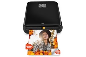 KODAK Step Impresora de fotos instantánea para smartphone - Mini portátil inalámbrica en color - Fotos adhesivas Zink 2x3” - Bluetooth compatible con iOS y Android - App de edición divertida - Negro