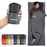 jaicom sleeping bag ultralight silk sleeping bag for travel 2-in-1 sleeping bag comfortable and soft sleeping bag small pack size made of microfiber ideal for backpacking hotels