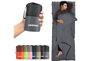 JAICOM Sacco Lenzuolo Sacco a Pelo, Sacco Lenzuolo da Viaggio Ultraleggero e Compatto, 220x90cm, Ideale per il campeggio, l'escursionismo, l'ostello e i viaggi di lavoro