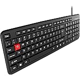 Quantum QHM7403D Spill-Resistant Wired USB Keyboard with 104 Keys, Rupee Symbol (₹), Hotkeys and 3 LED Function Keys Compatib