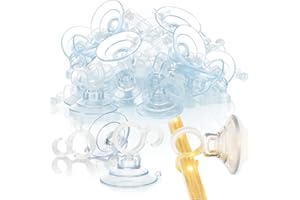 com-four® 20x Saugnapfhalter mit Cliphaken für Lichterketten - Saugnäpfe in transparent - Halterung mit Saugnapf für Deko an Weihnachten, Ostern, Silvester