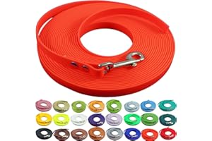 bio-leine Recall Lead 12 mm Made of Biothane - 10.0 m in Orange I Dog Lead without Hand Loop for Small and Large Dogs - Water-Repellent Lead