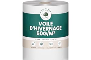 SKYLANTERN Rouleau Voile Hivernage 50m x 1m - 50g/m² - Protection Plante Hiver et Semis, Voile d'Hivernage Plante Exterieur, Idéal pour Potager et Arbres - Housse de Protection pour Plantes