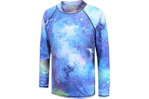 AISYEE Boys Swim Top Long Sleeve Kids One Piece Rash Guard Swimsuit Boys Rash Vest Age 5-14