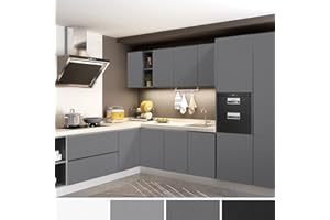 SEONTA Selbstklebende Klebefolie matt Verdickte Möbelfolie Dekofolie PVC folie für Möbel Küche Wand Kommode Schrank Tisch Wasserdicht Vinyl Möbelfolie 61X500cm Grau