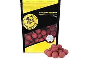 Carp Target - Boilies Premium 16/20/24 mm - 1kg - 10 Eier für 1 kg Boilies - Sinkender Köderball für Karpfen und Graskarpfen - Aromatische Mischung aus Haith's Zubehör